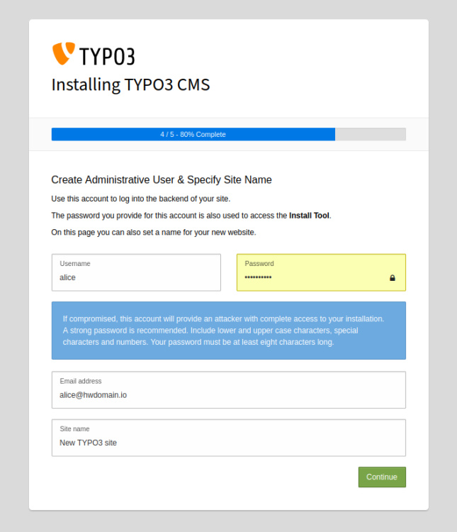 configuración administrativa