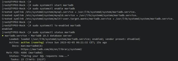 empezar a verificar mariadb