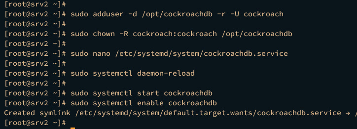 ejecutar cockroachdb como servicio systemd