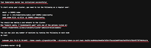 La inicialización de Kubernetes se ha completado
