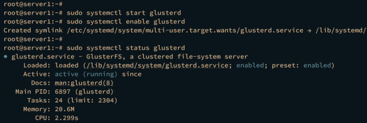 start enable glusterd
