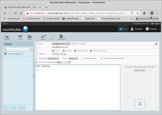 Enviar correo electrónico en Roundcube