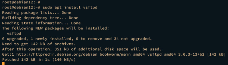 instalar vsftpd