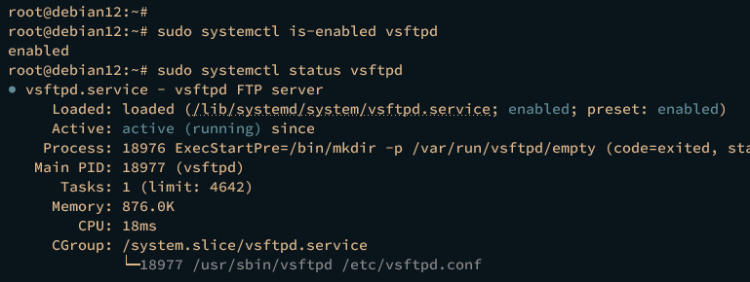 verificar vsftpd