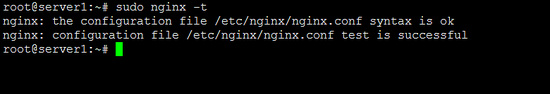 Comprobación de la sintaxis de Nginx
