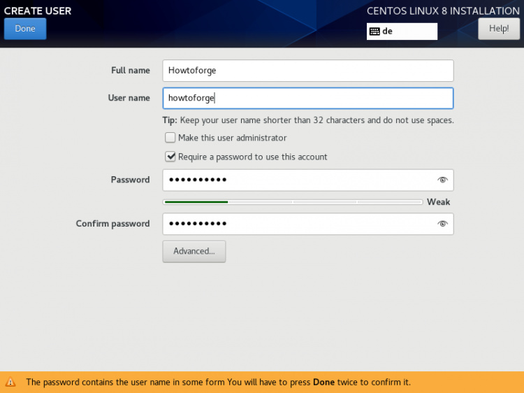 Añadir un nuevo usuario en CentOS 8
