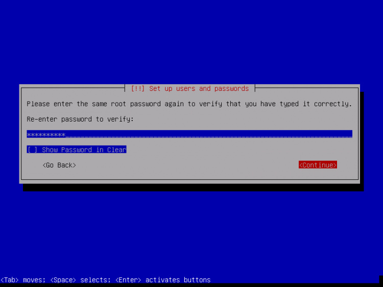 Confirmar la contraseña de root