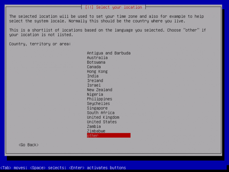 Selecciona la ubicación del servidor / país