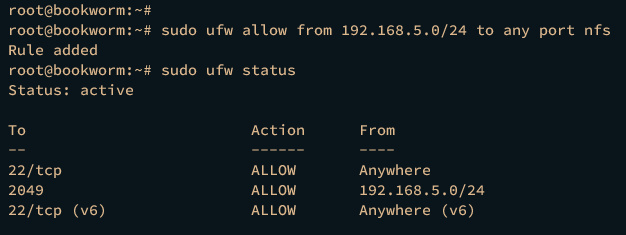 configuración verificar ufw