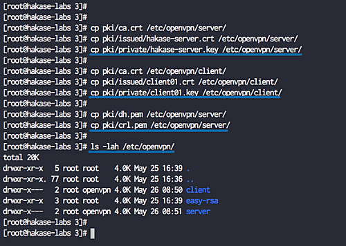 Copiar archivos de certificados