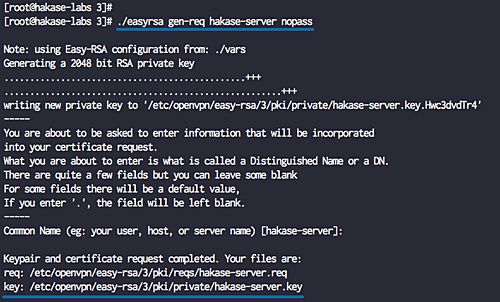Construir la clave del servidor
