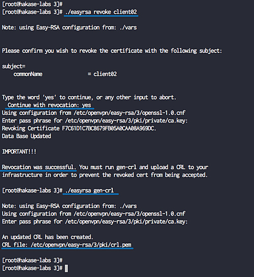 Generar la clave CRL