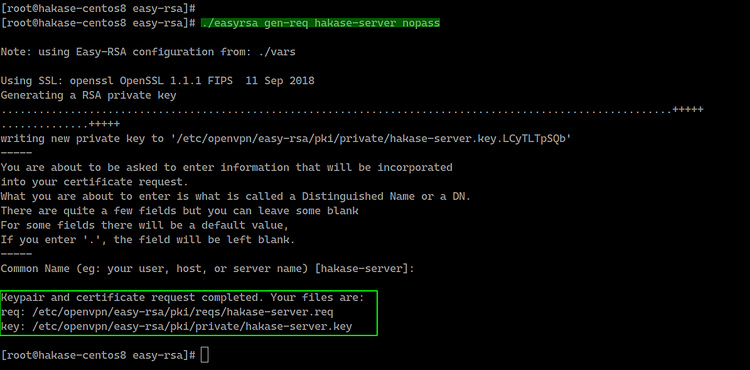 Construir la clave del servidor
