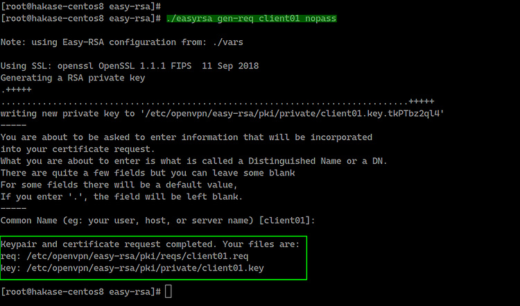 Construir la clave del cliente