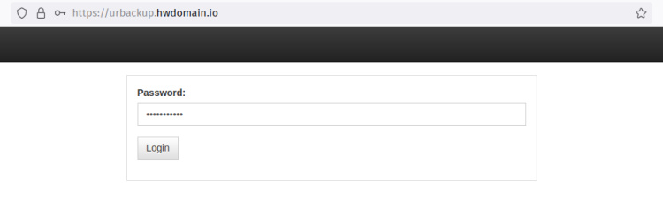 inicio de sesión urbackup