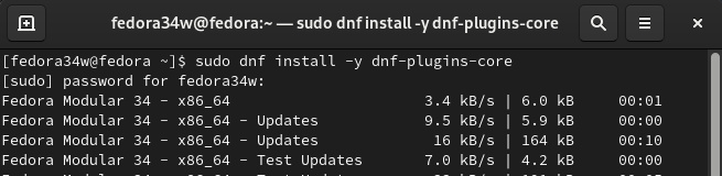 instalación de dnf-plugins-core