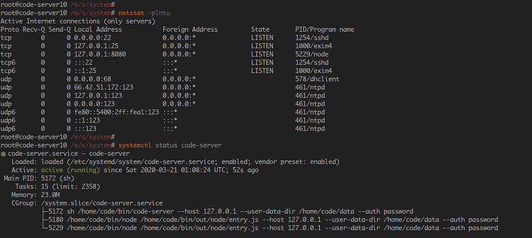 Comprueba el estado del servicio