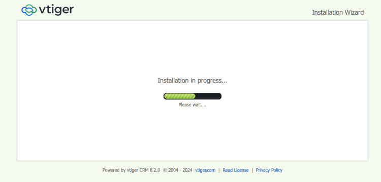 inicio de la instalación
