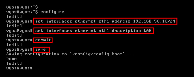 configurar la interfaz LAN
