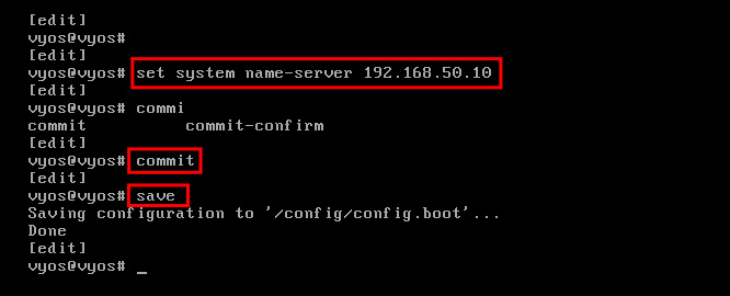 configurar dns local vyos