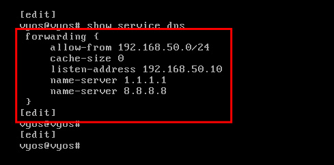 mostrar configuración dns
