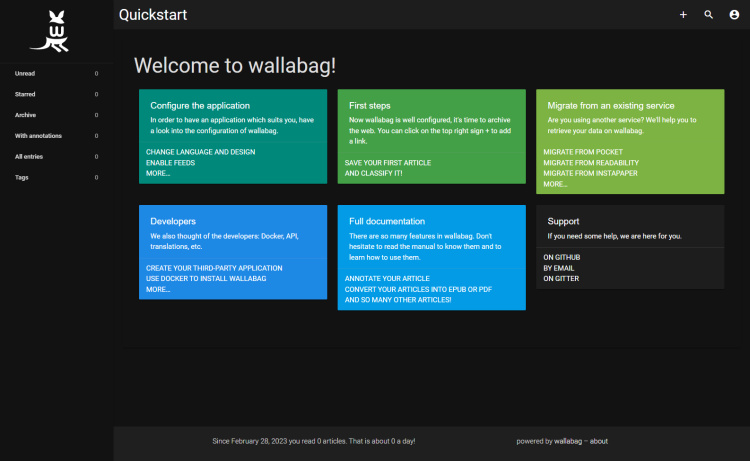 Tablero Wallabag