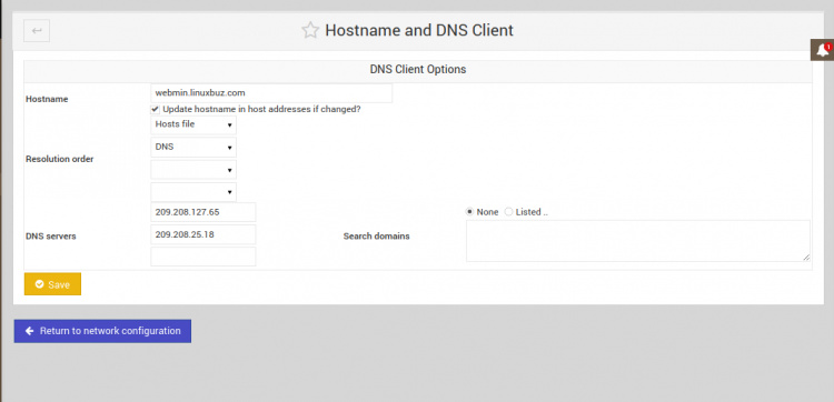 Cambiar el nombre de host