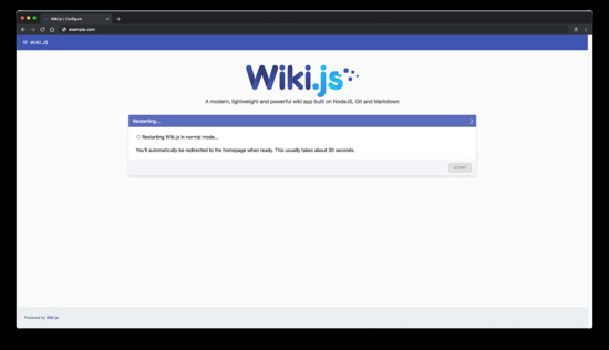 Página de inicio de Wiki.js