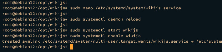 empezar a activar wiki.js
