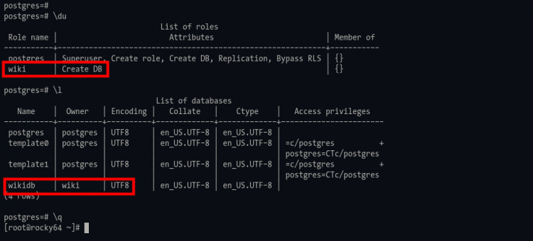 Comprobar usuarios y bases de datos PostgreSQL