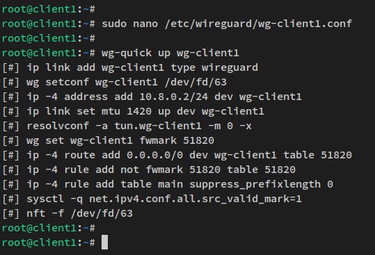 configurar cliente wireguard
