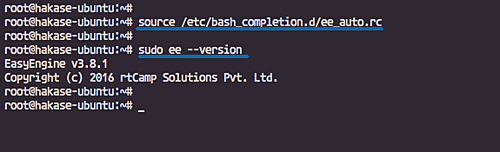 Mostrar versión de EasyEngine