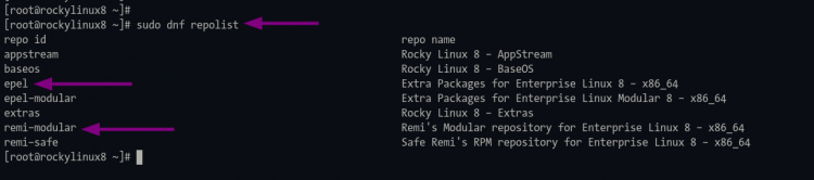 Comprobación del repositorio EPEL y REMI