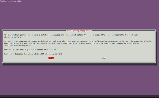 Configurar la base de datos con dbconfig common