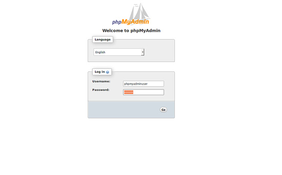 Inicio de sesión de phpMyAdmin