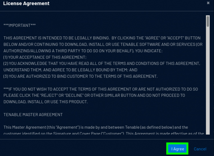 Aceptar el acuerdo de licencia