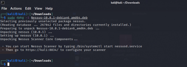 Instalar el paquete Nessus