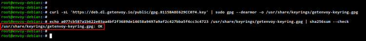 añadir la clave gpg del proxy envoy