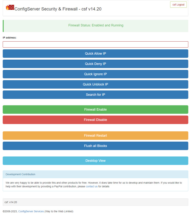 Vista móvil del LCR