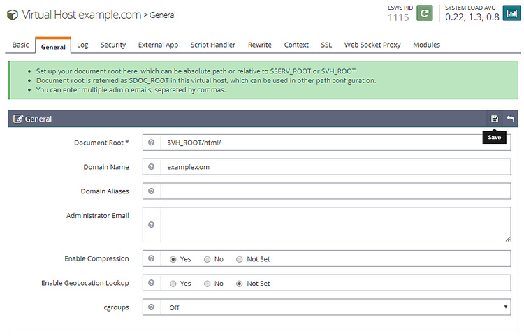 Configurar el vhost