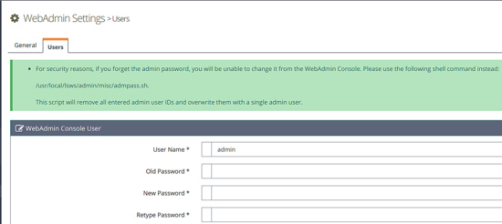 Configuración de WebAdmin