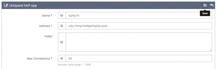 Aplicación LiteSpeed SAPI