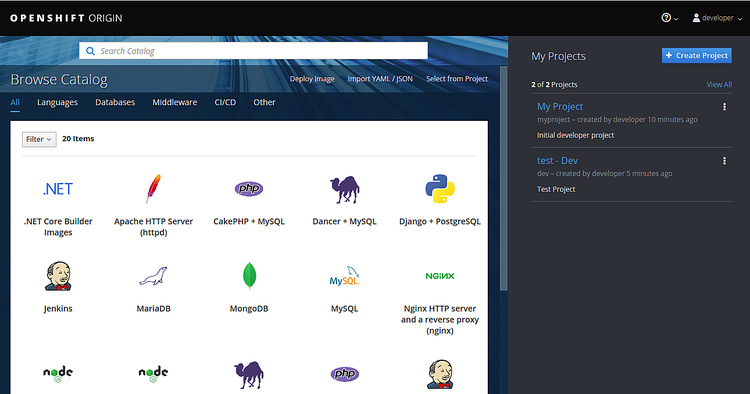 Panel de control de OPENSHIFT