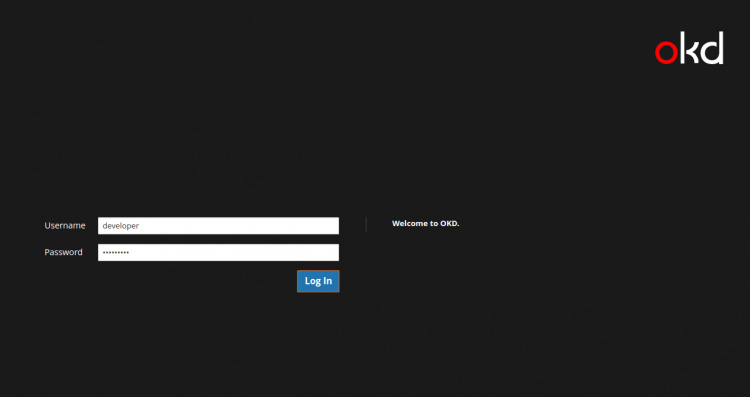 Inicio de sesión en la Consola Web de OpenShift