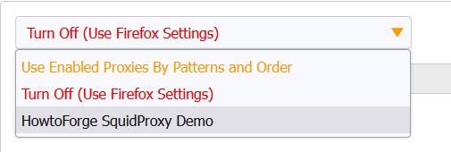 Activar SquidProxy en FoxyProxy