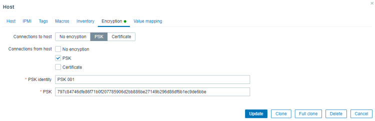 Encriptación del Agente Zabbix