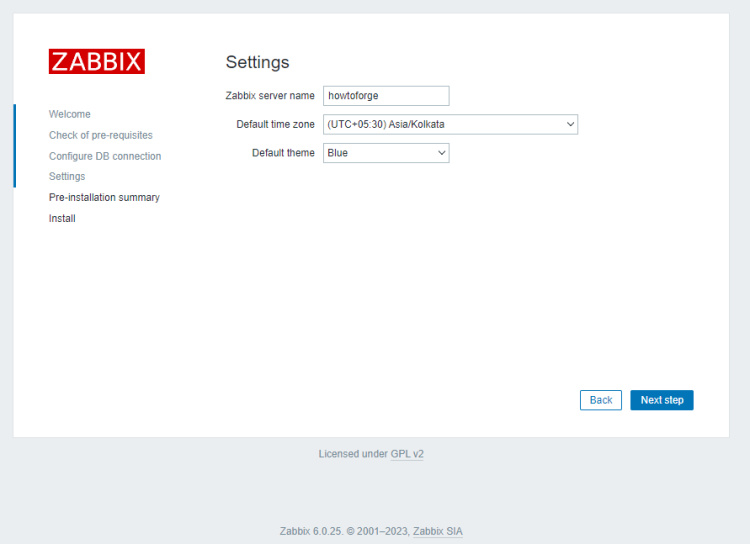 Configuración de Zabbix