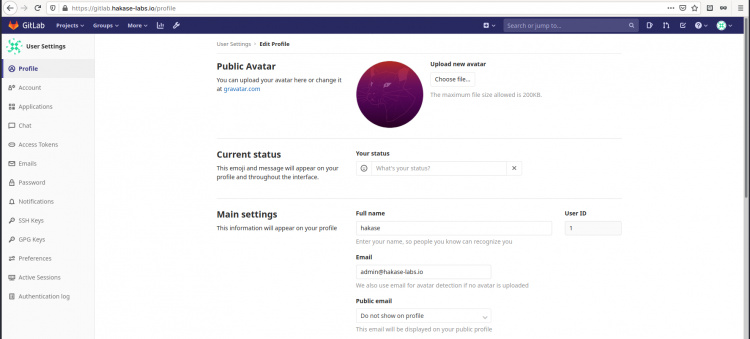 Cambiar perfil GitLab