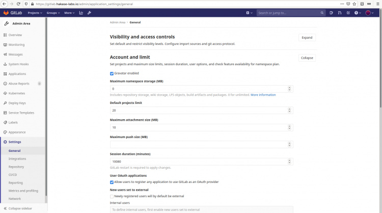 Configurar Proyecto Límite Gitlab