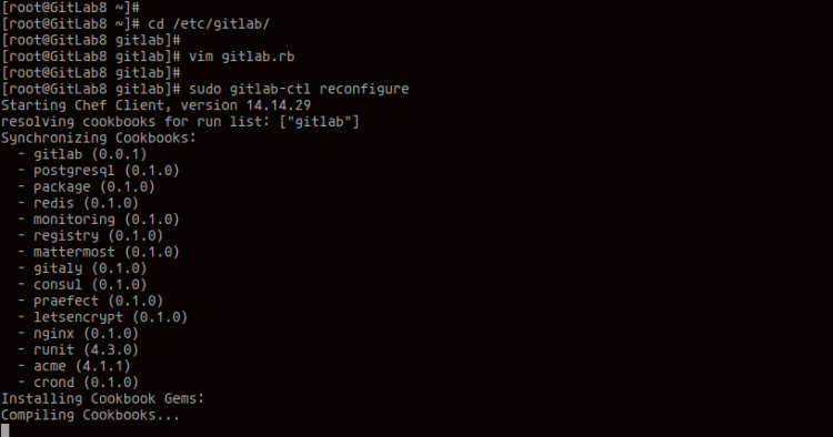 Reconfigura GitLab CE